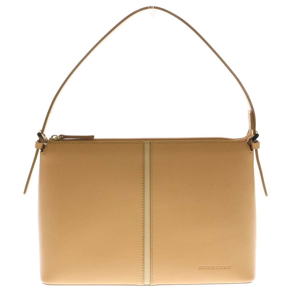 BURBERRY(バーバリー) ロゴ型押し レザー ショルダーバッグ ベージュ  