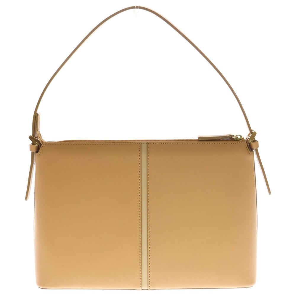BURBERRY(バーバリー) ロゴ型押し レザー ショルダーバッグ ベージュ レディース