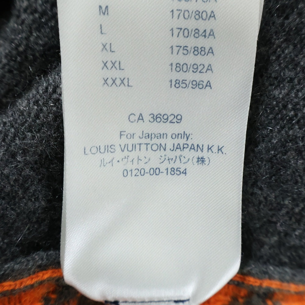 LOUIS VUITTON(ルイヴィトン) 19AW Half&Half Monogram Cashmere Crewneck Knit ハーフ&ハーフモノグラム クルーネック長袖ニットセーター グレー/オレンジ HGN41W