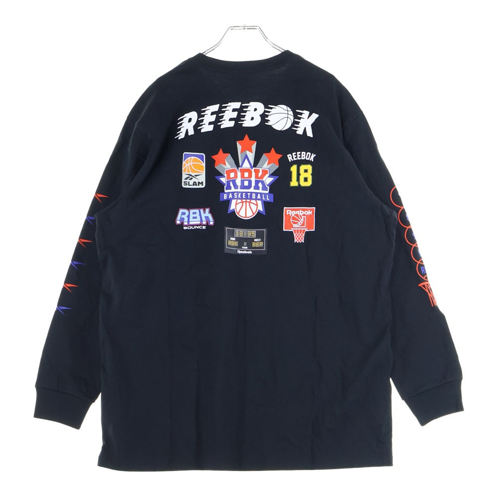Reebok(リーボック) ×Black Eye Patch ×ブラックアイパッチ フロントプリント HI0474 長袖Tシャツ ブラック