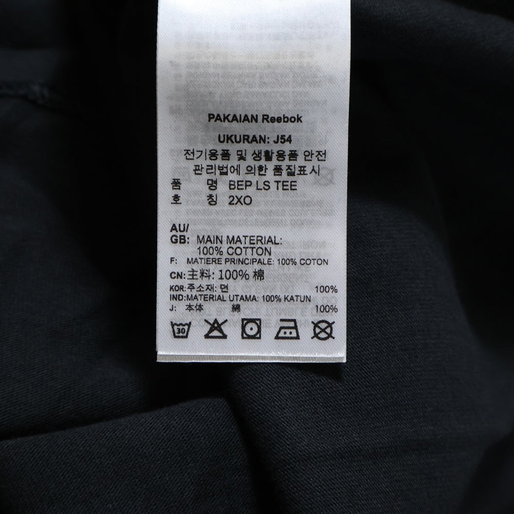 Reebok(リーボック) ×Black Eye Patch ×ブラックアイパッチ フロントプリント HI0474 長袖Tシャツ ブラック
