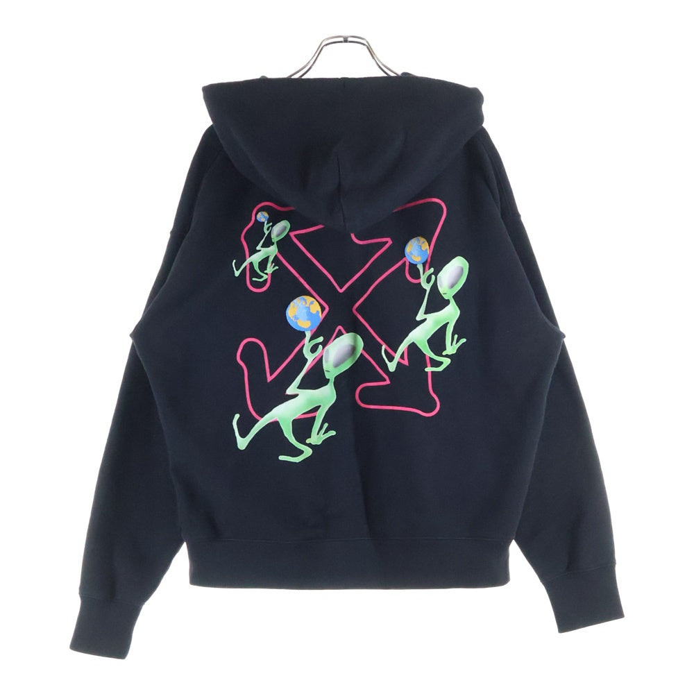 OFF-WHITE(オフホワイト) Alien Arrow Skate エイリアンプリントプルオーバーパーカー OMBB085F22FLE016 ブラック