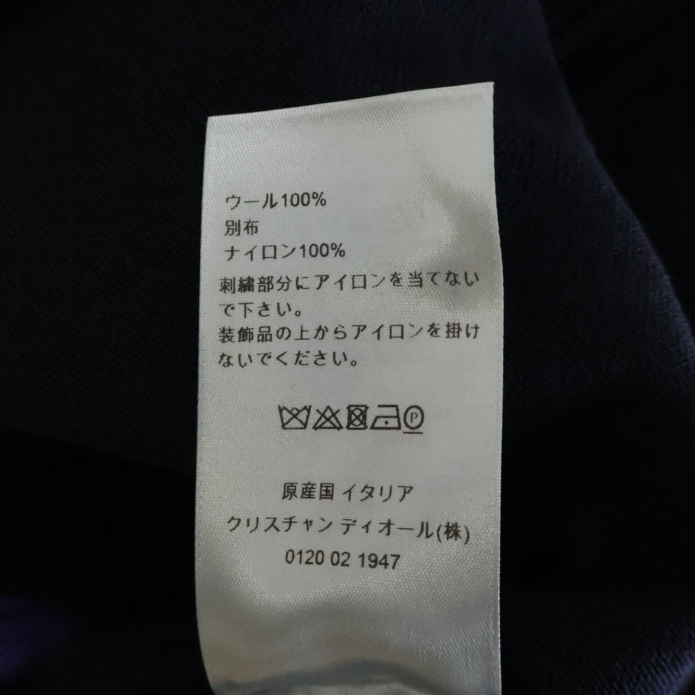 DIOR(ディオール) 21SS CDロゴ 素材切替サイドジップニットセーター ナイロン ウール パープル/ブラック
