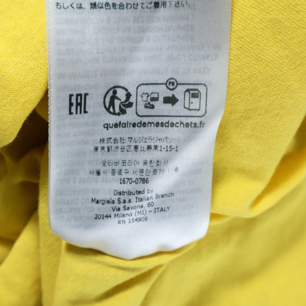 Maison Martin Margiela(メゾンマルタンマルジェラ) 白タグ フリンジ半袖Tシャツ 半袖カットソー ブラック/イエロー