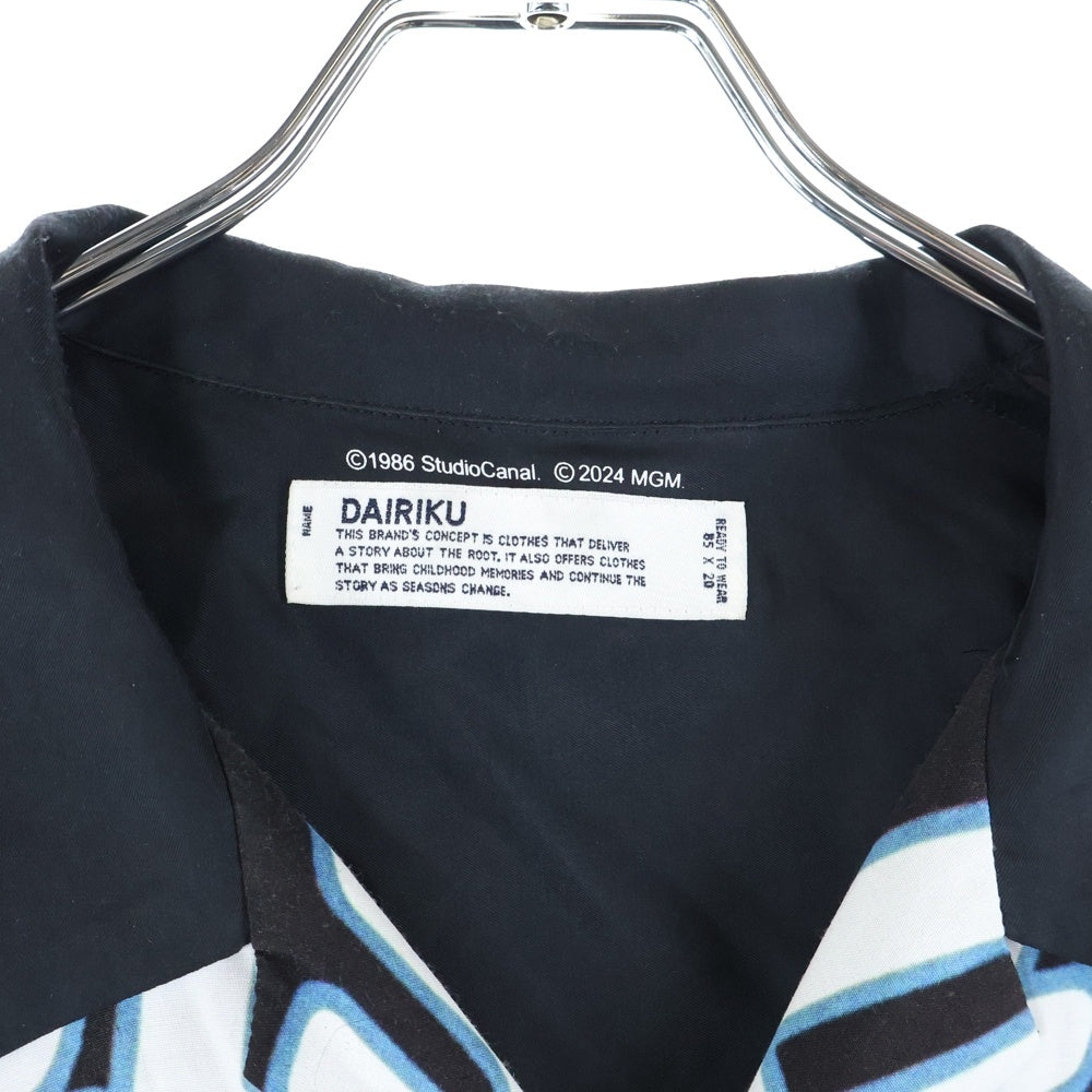 DAIRIKU(ダイリク) 25SS Blue Velvet Open Collar Shirt ブルーベルベットオープンカラー半袖シャツ25SS BV-2 ブルー/ブラック