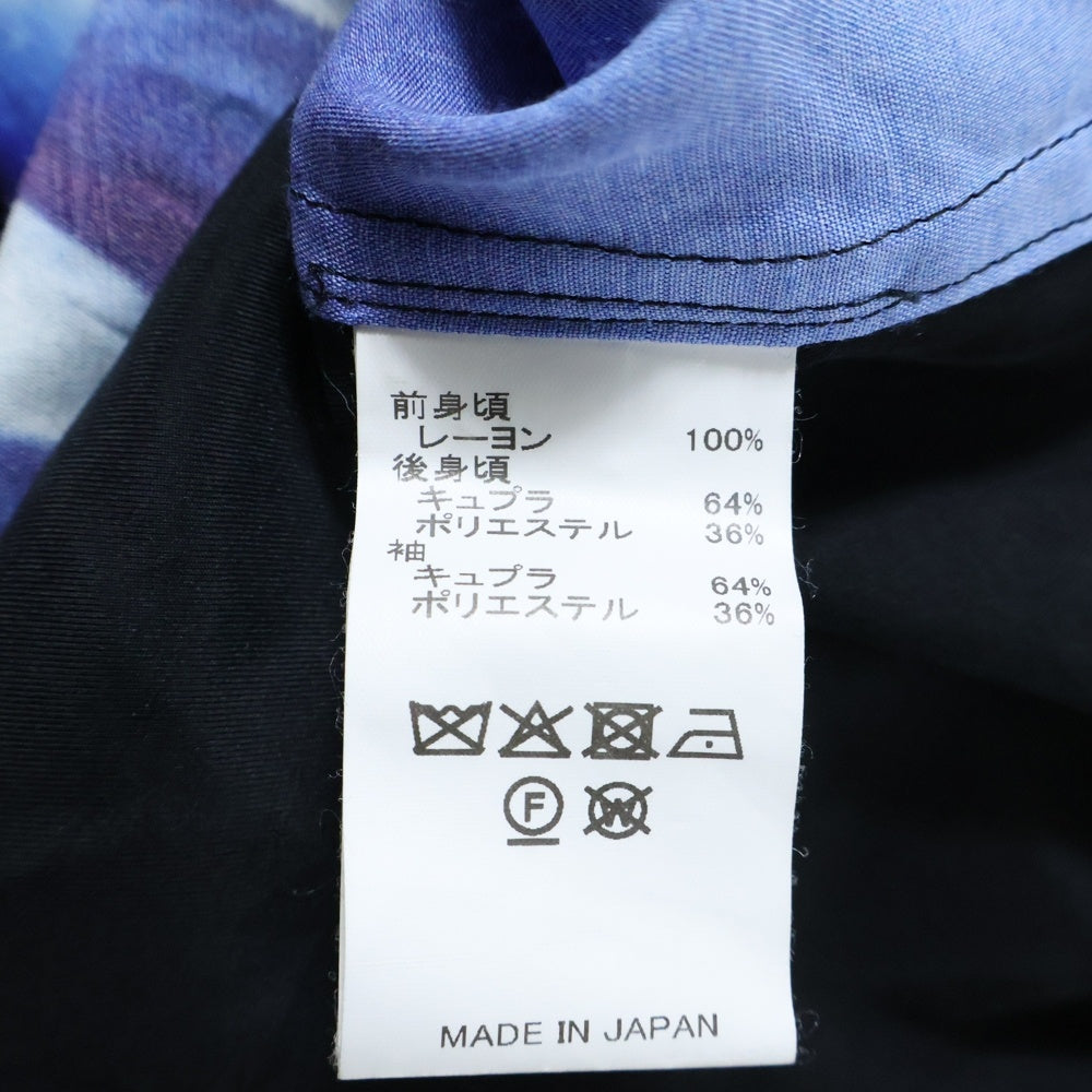 DAIRIKU(ダイリク) 25SS Blue Velvet Open Collar Shirt ブルーベルベットオープンカラー半袖シャツ25SS BV-2 ブルー/ブラック