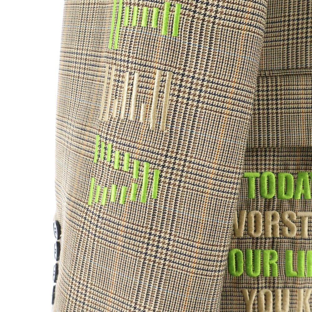 VETEMENTS(ヴェトモン) 21AW Brown Patterned Blazer チェック柄テーラードジャケット UA52JA900C ベージュ