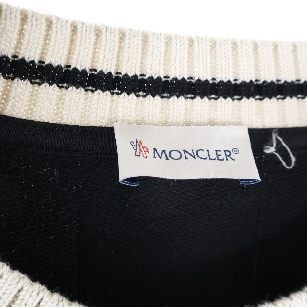 MONCLER(モンクレール) ×Palm Angels J209L8G00002 899V4 ×パームエンジェルス アップリケフロント刺繍スウェット トレーナー ブラック