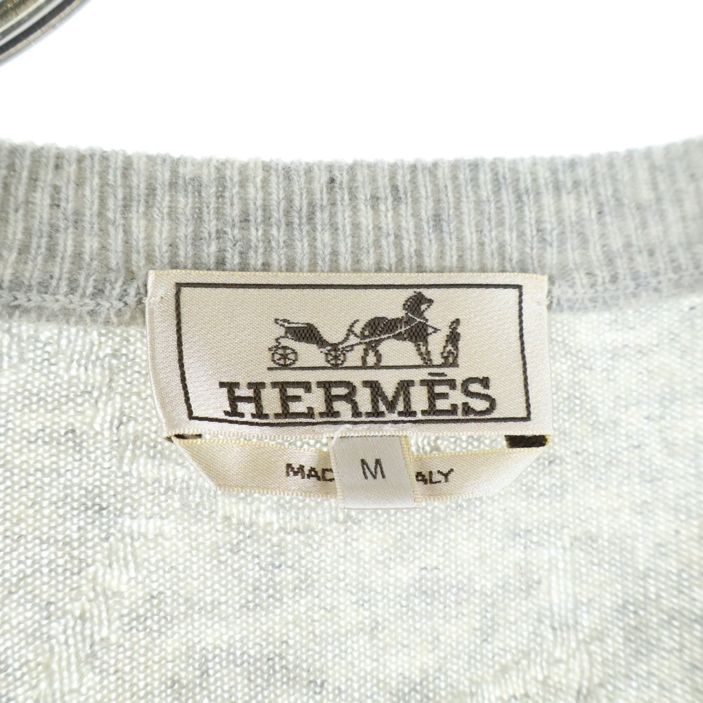 HERMES(エルメス) 3Dニット カシミアセーター グレー
