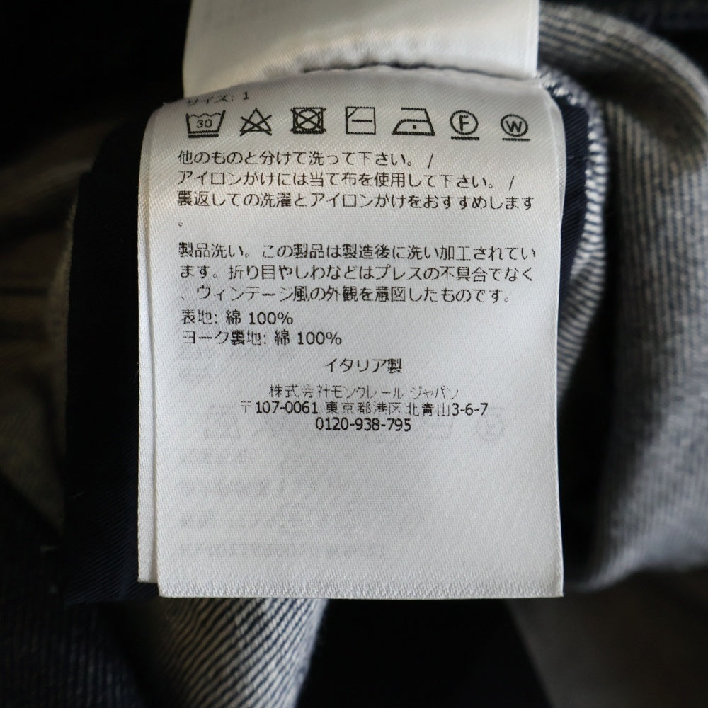MONCLER GENIUS(モンクレール ジーニアス) 25SS ×Mercedes-Benz K14011A00010 M5923 ×メルセデスベンツ フロントジップアップジャケット デニムジャケット インディゴ