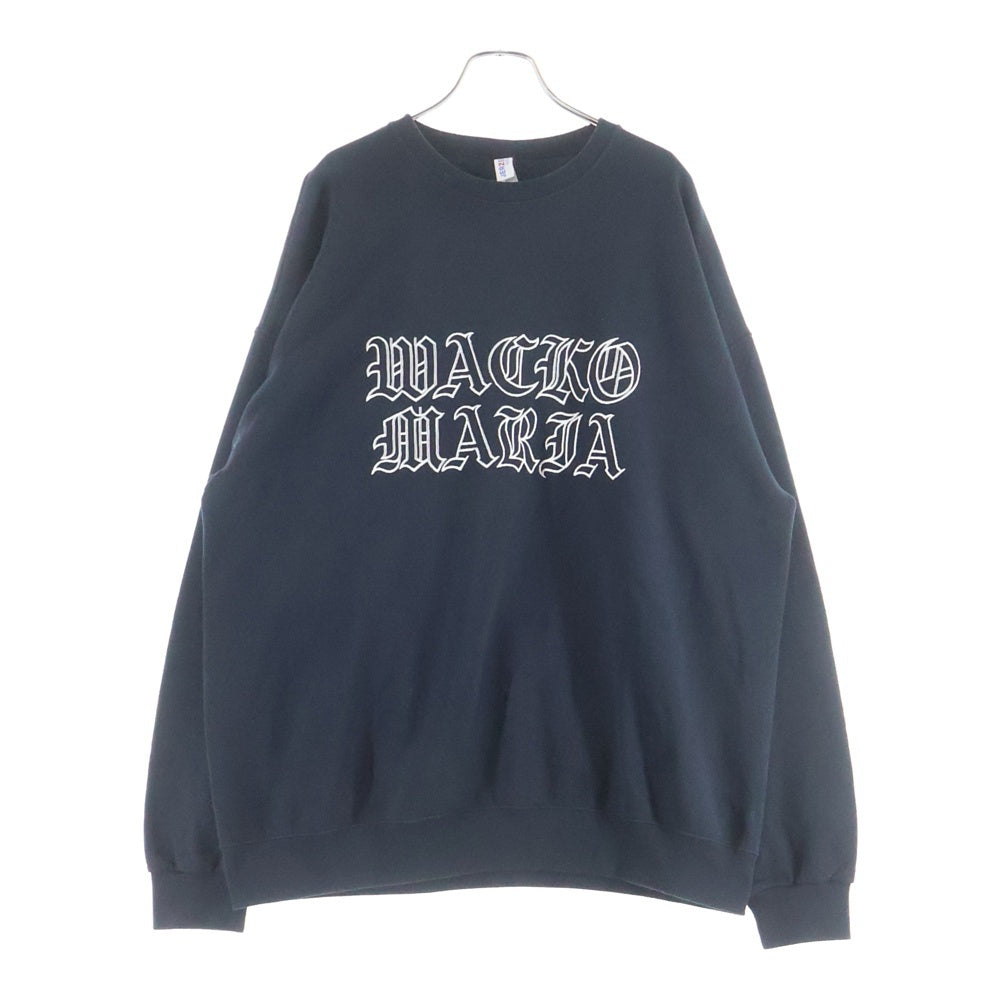 WACKO MARIA(ワコマリア) CREW NECK SWEAT SHIRT 刺繍入りヘビーウェイトクルーネックスウェット トレーナー ブラック
