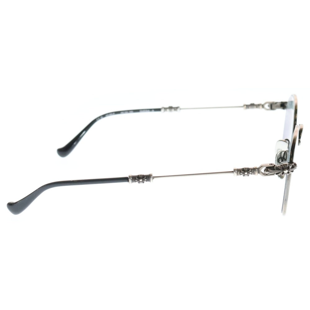 CHROME HEARTS(クロムハーツ) 49□22-145 BUBBA-A クロステンプルメタルフレームラウンド眼鏡 シルバー