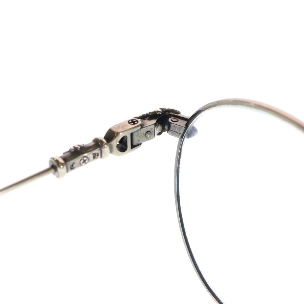 CHROME HEARTS(クロムハーツ) 49□22-145 BUBBA-A クロステンプルメタルフレームラウンド眼鏡 シルバー