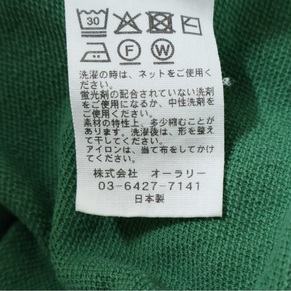 AURALEE(オーラリー) SUPER HIGH GAUGE SWEAT A25AP02CU クルーネック スウェットシャツ グリーン