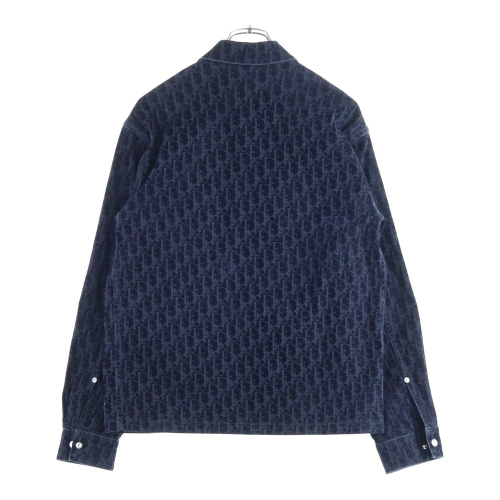 DIOR(ディオール) 23SS OBLIQUE OVER SHIRT オブリーク トロッター 長袖オーバー シャツ コットンブレンド ツイル デニムジャケット ネイビー 033D490M321X