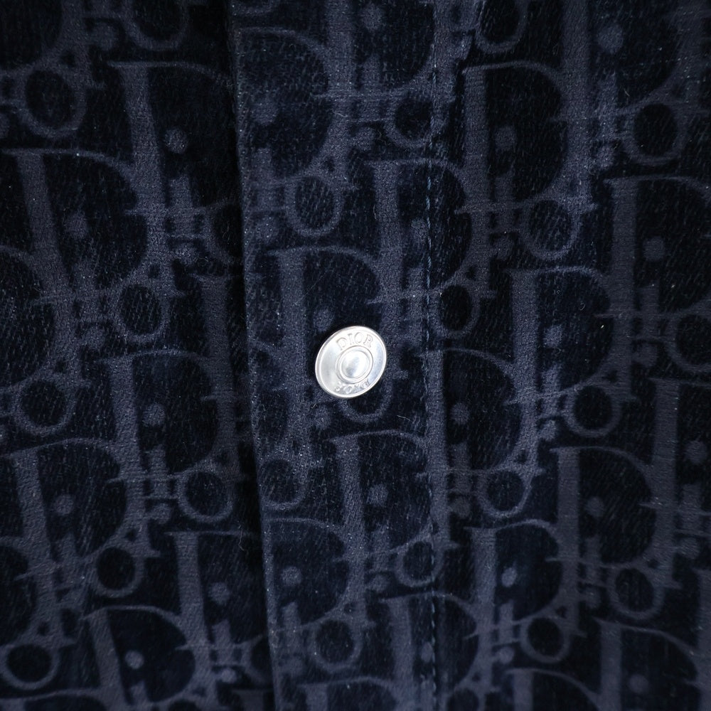 DIOR(ディオール) 23SS OBLIQUE OVER SHIRT オブリーク トロッター 長袖オーバー シャツ コットンブレンド ツイル デニムジャケット ネイビー 033D490M321X