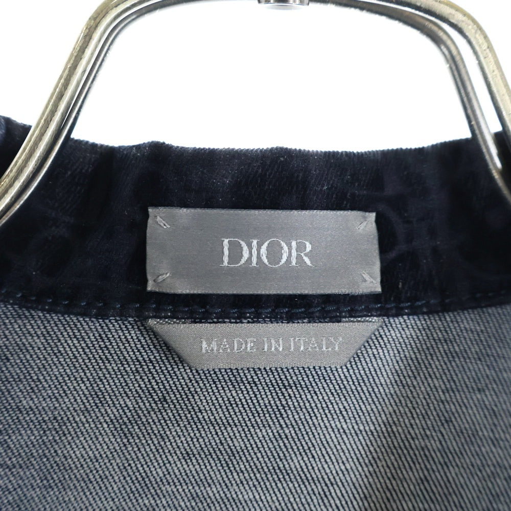 DIOR(ディオール) 23SS OBLIQUE OVER SHIRT オブリーク トロッター 長袖オーバー シャツ コットンブレンド ツイル デニムジャケット ネイビー 033D490M321X