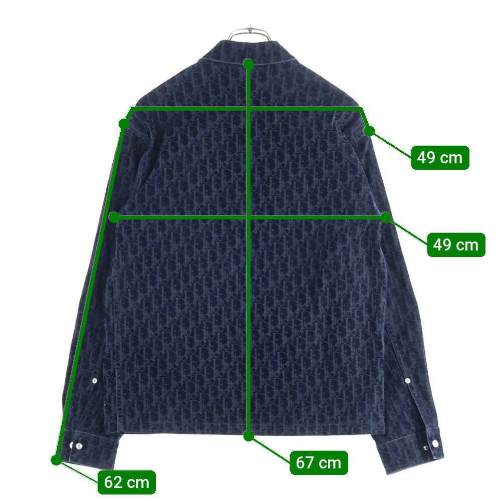 DIOR(ディオール) 23SS OBLIQUE OVER SHIRT オブリーク トロッター 長袖オーバー シャツ コットンブレンド ツイル デニムジャケット ネイビー 033D490M321X