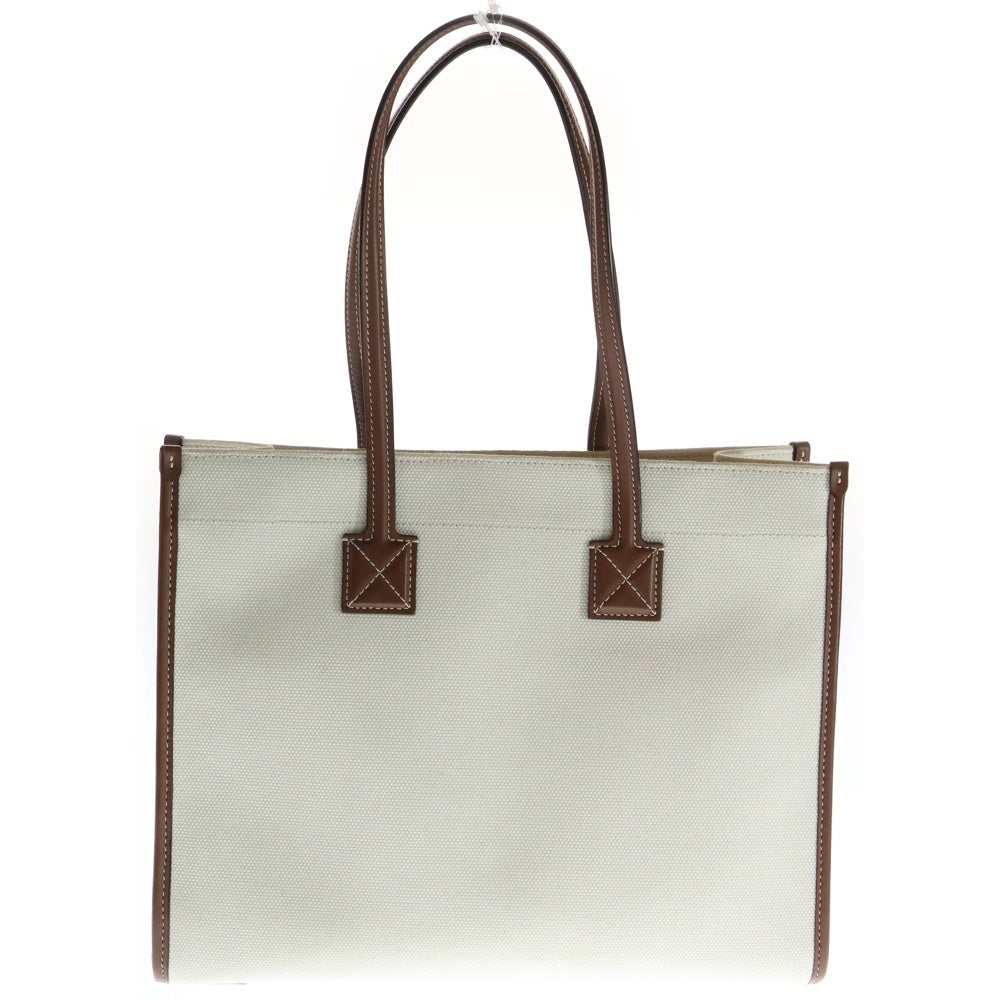 BURBERRY(バーバリー) Small Freya Tote スモールフレヤ レザーキャンバストートバッグ アイボリー 8044138 レディース