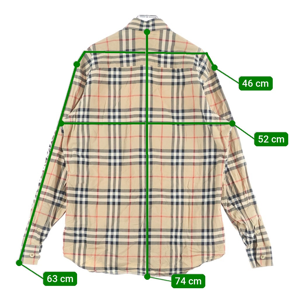 BURBERRY(バーバリー) 20AW 袖ロゴプリントノバチェック長袖シャツ 8029878 ベージュ