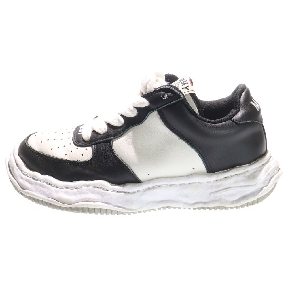 MIHARA YASUHIRO(ミハラヤスヒロ) WAYNE Sole Washed Leather Low-Top Sneaker A08FW706 ウェイン ローカットスニーカー ホワイト/ブラック