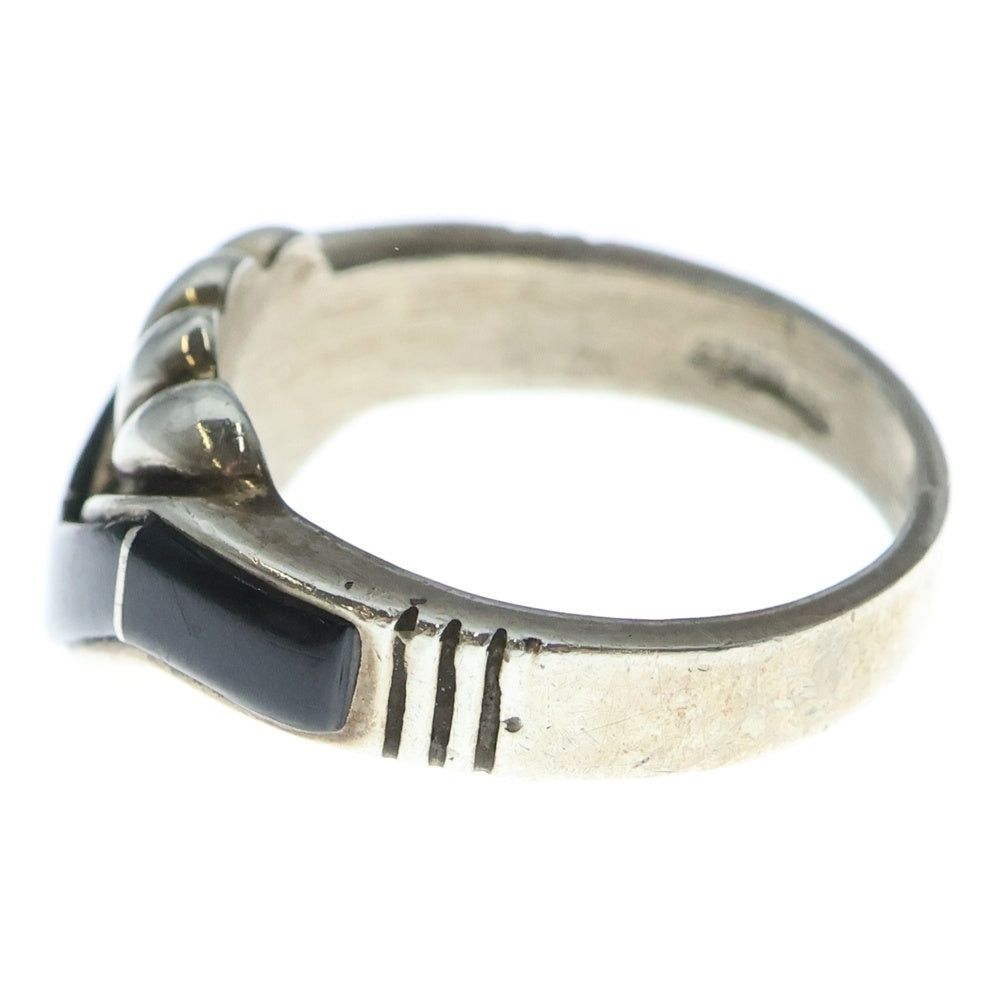 INDIAN JEWELRY(インディアンジュエリー) ブラックストーンシルバーリング 指輪 ブラック/シルバー