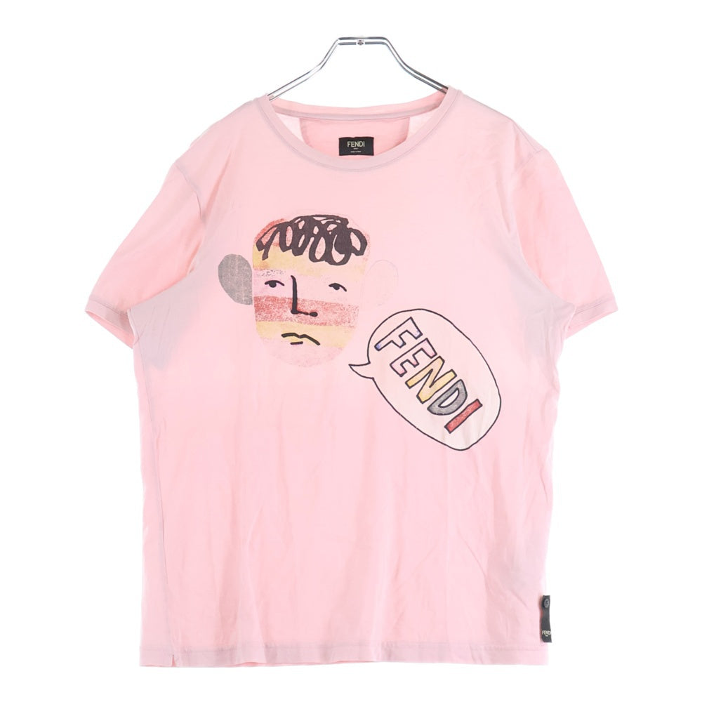 FENDI(フェンディ) フェイスプリント 半袖Tシャツ FY0798 8CW ピンク