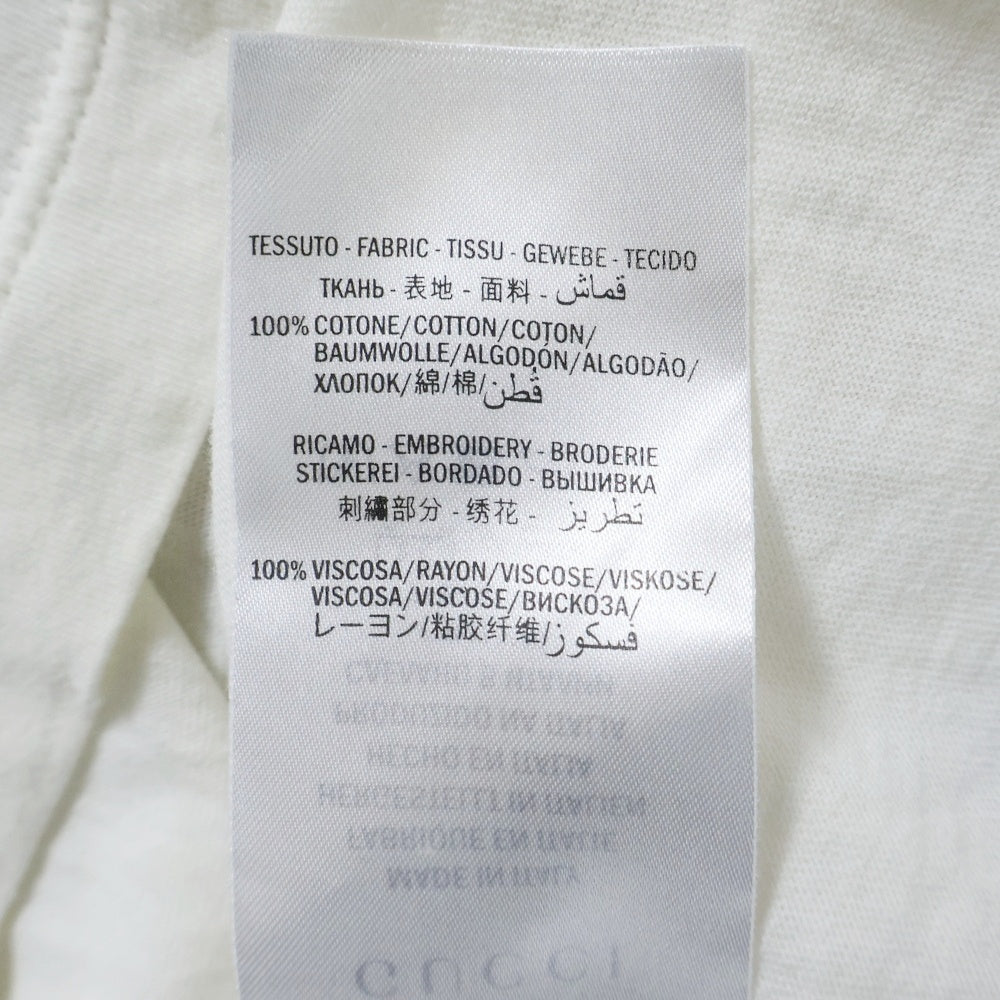 GUCCI(グッチ) ドラゴン刺繍 クラシック長袖Tシャツ 476330 X9V44 ホワイト