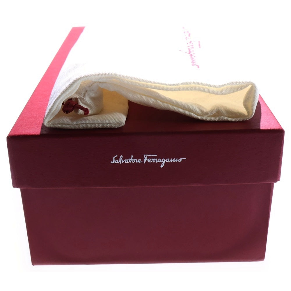 Salvatore Ferragamo(サルヴァトーレ フェラガモ) コインレザー トングサンダル ガラスレザー ブラック レディース