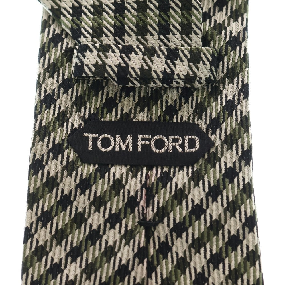 TOM FORD(トムフォード) チェックシルクネクタイ カーキ/ブラック
