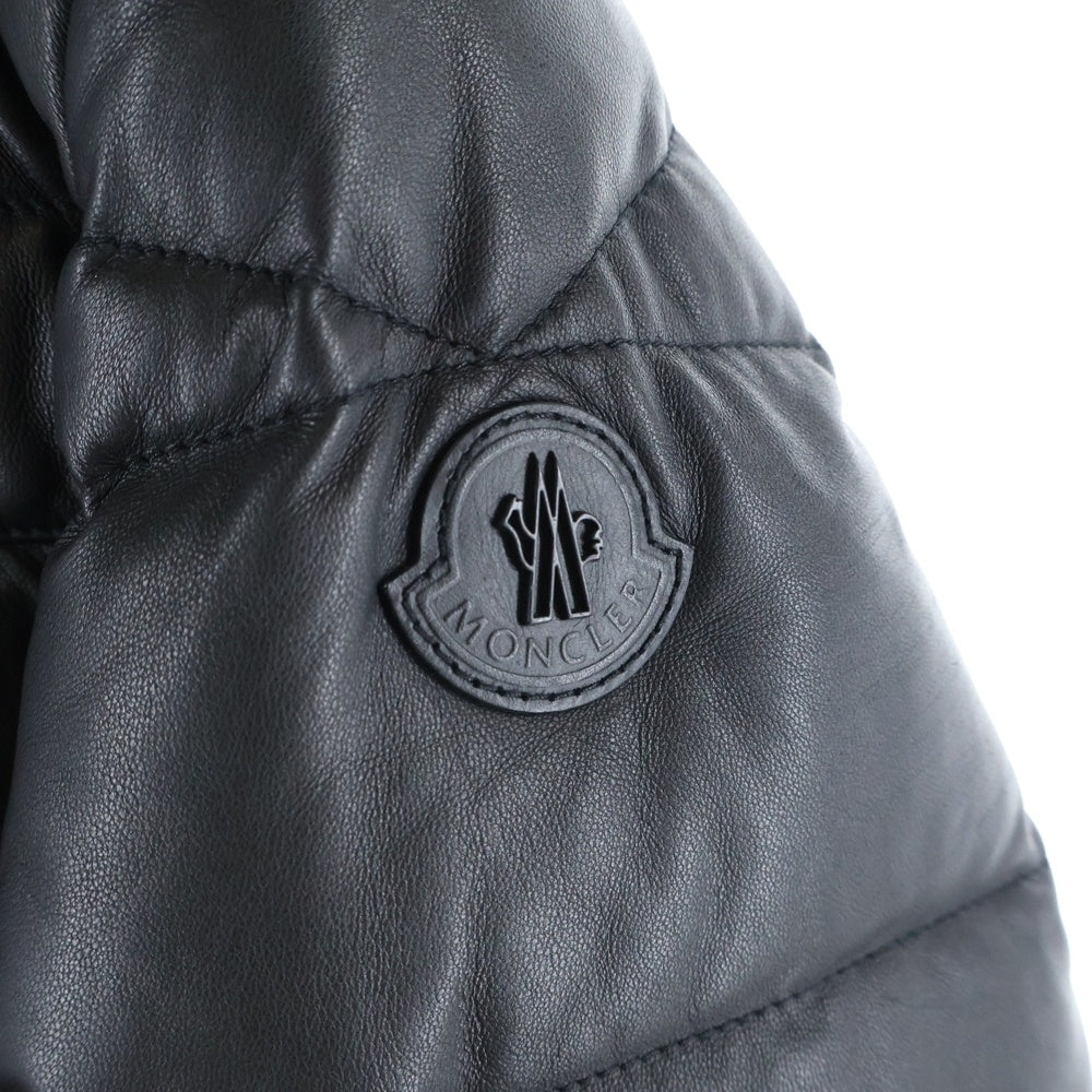 MONCLER(モンクレール) GABERIC GIUBBOTTO ガベリック オールレザーダウンジャケット 32091419310554989 ブラック