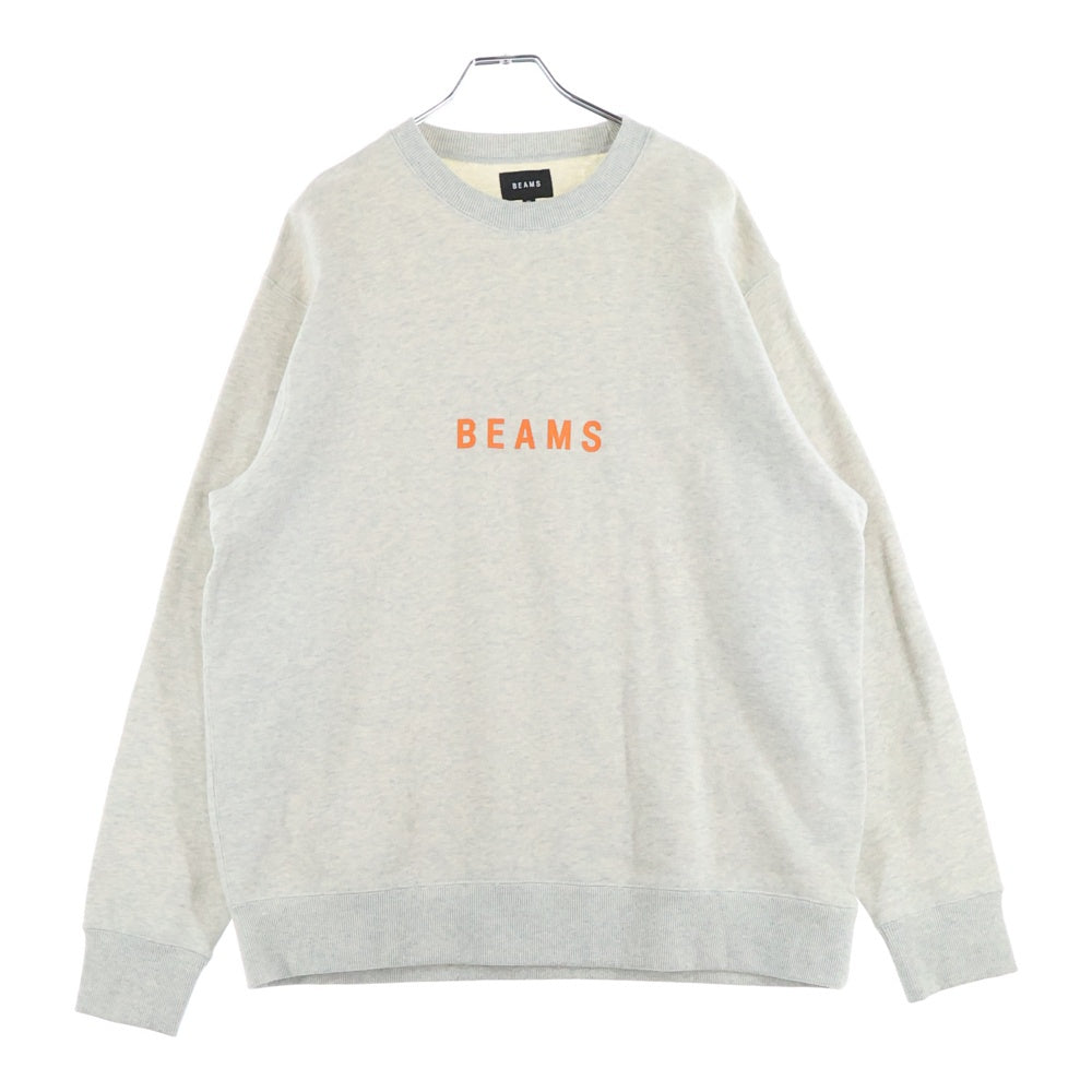 BEAMS(ビームス) 25SS フロント ロゴプリント クルーネックスウェット トレーナー グレー 11-13-1279-458