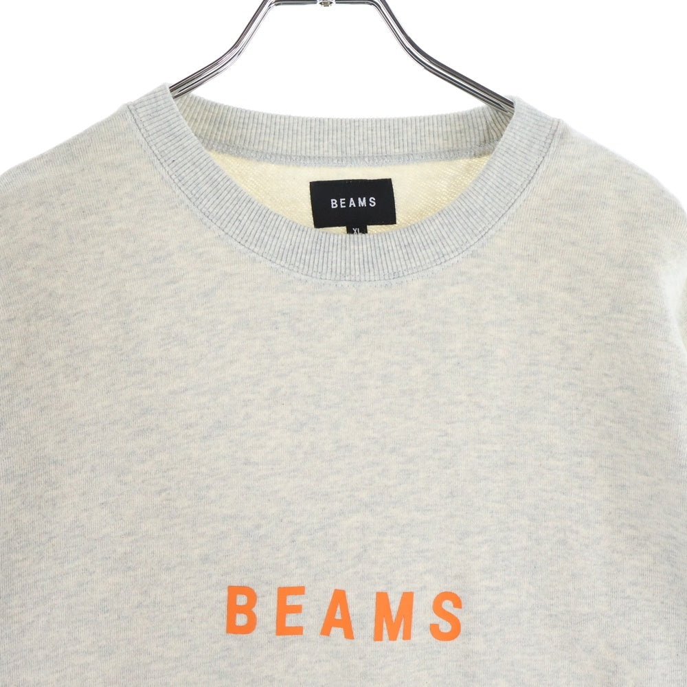 BEAMS(ビームス) 25SS フロント ロゴプリント クルーネックスウェット トレーナー グレー 11-13-1279-458