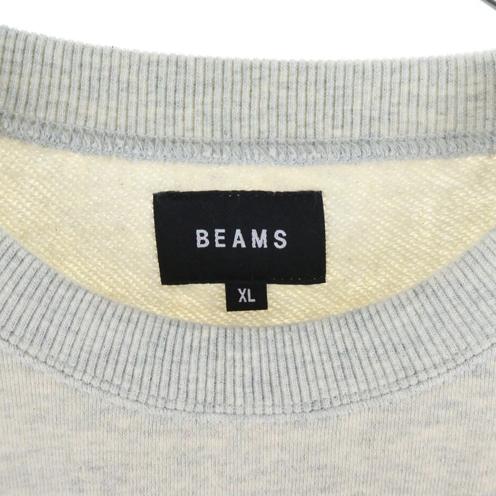 BEAMS(ビームス) 25SS フロント ロゴプリント クルーネックスウェット トレーナー グレー 11-13-1279-458