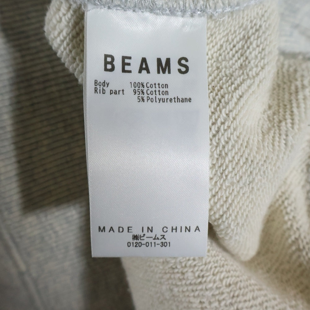 BEAMS(ビームス) 25SS フロント ロゴプリント クルーネックスウェット トレーナー グレー 11-13-1279-458