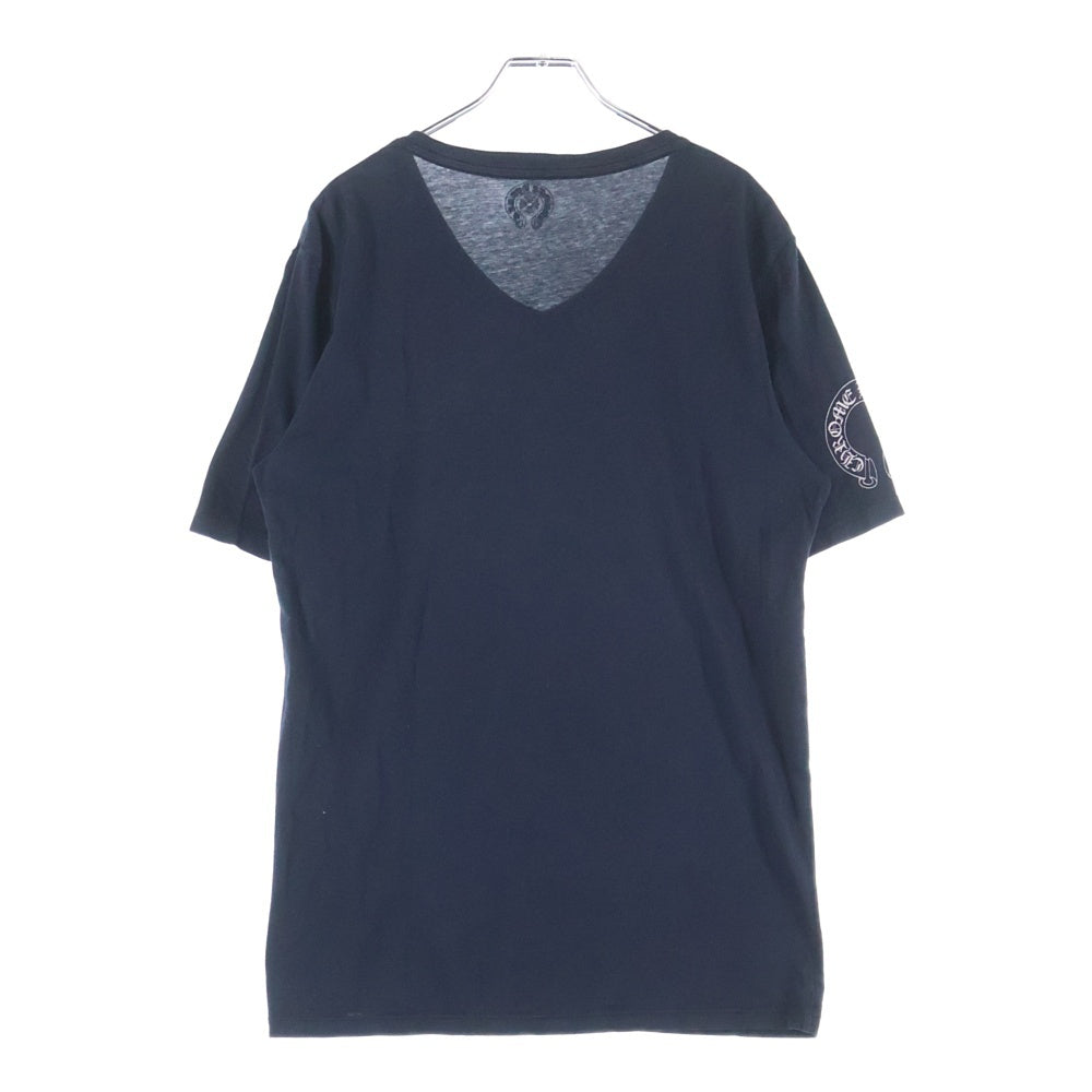 CHROME HEARTS(クロムハーツ) BSフレア 袖ホースシュープリント Vネック半袖Tシャツ ブラック