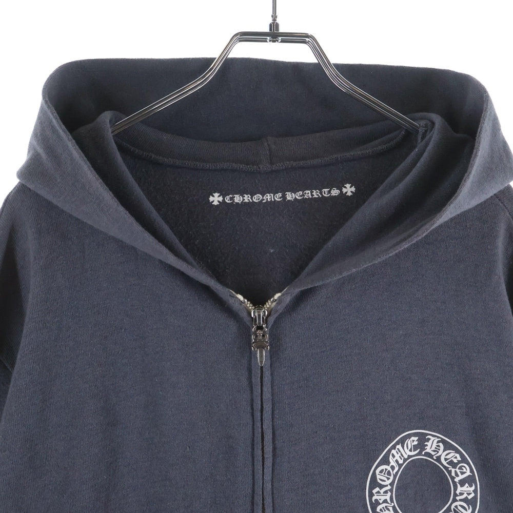 CHROME HEARTS(クロムハーツ) HorseShoe Zip-Up Hoodie ホースシュープリント アームロゴ ジップアップフーディー パーカー グレー