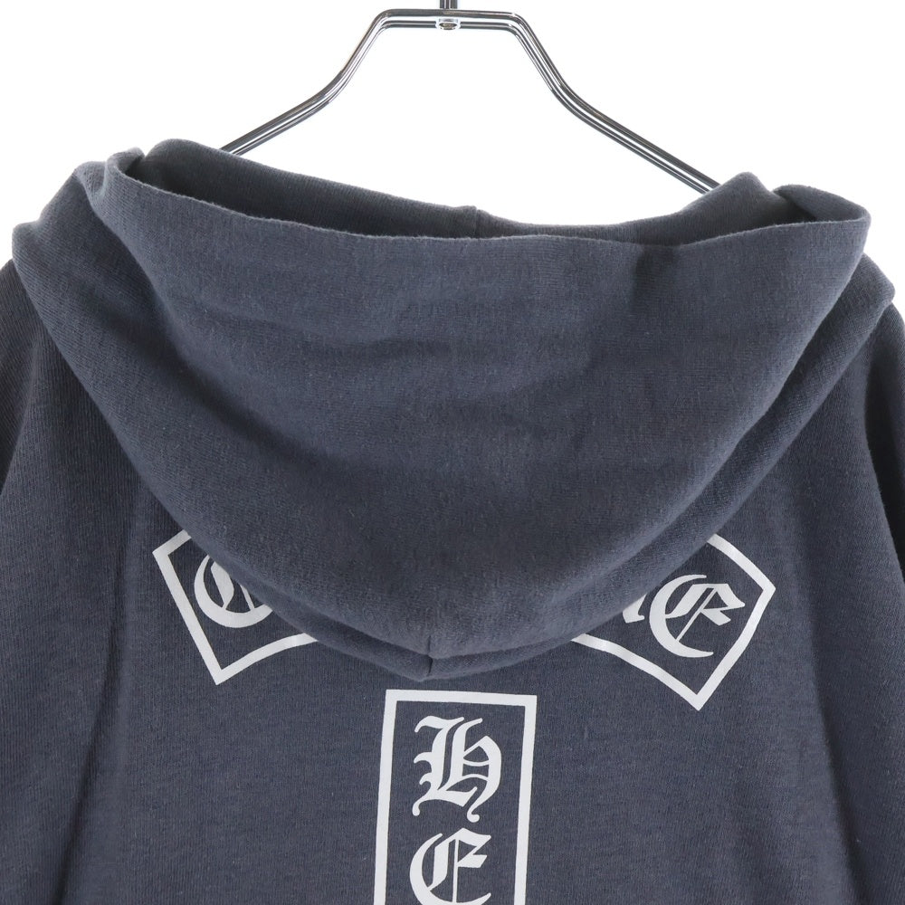 CHROME HEARTS(クロムハーツ) HorseShoe Zip-Up Hoodie ホースシュープリント アームロゴ ジップアップフーディー パーカー グレー