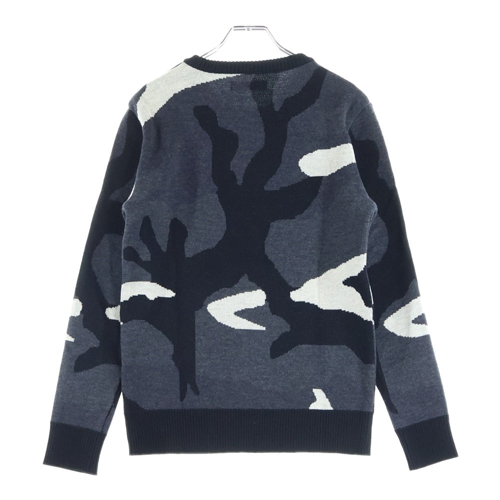 1 PIU 1 UGUALE 3(ウノピゥウノウグァーレトレ) 迷彩柄 ニット セーター ブラック/グレー