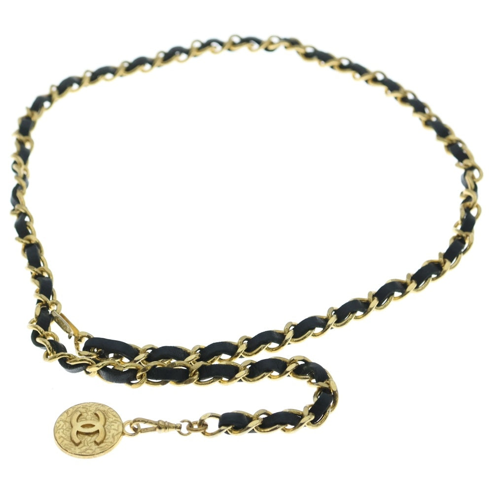CHANEL(シャネル) マトラッセ ココマーク チェーンベルト ブラック/ゴールド レディース