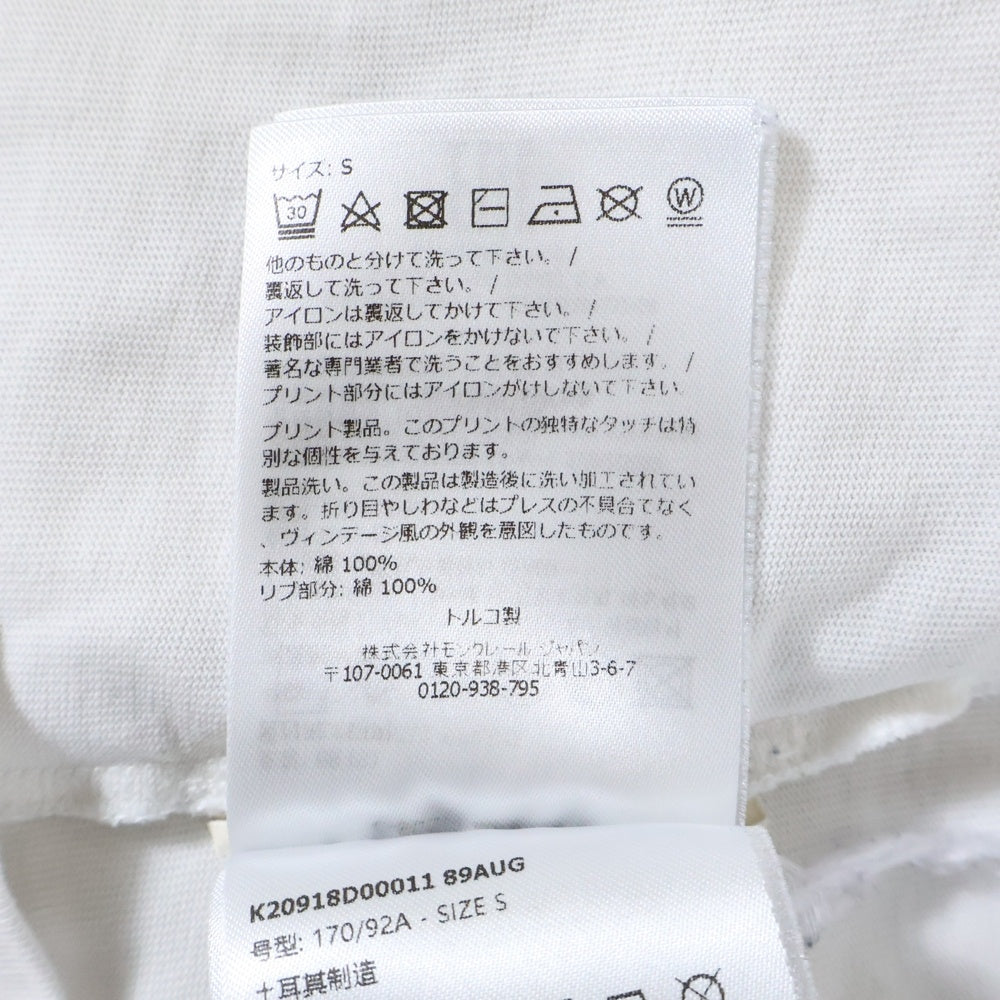 MONCLER(モンクレール) 25AW LS T-SHIRT ロングスリーブTシャツ ロゴプリント ホワイト K20918D00011