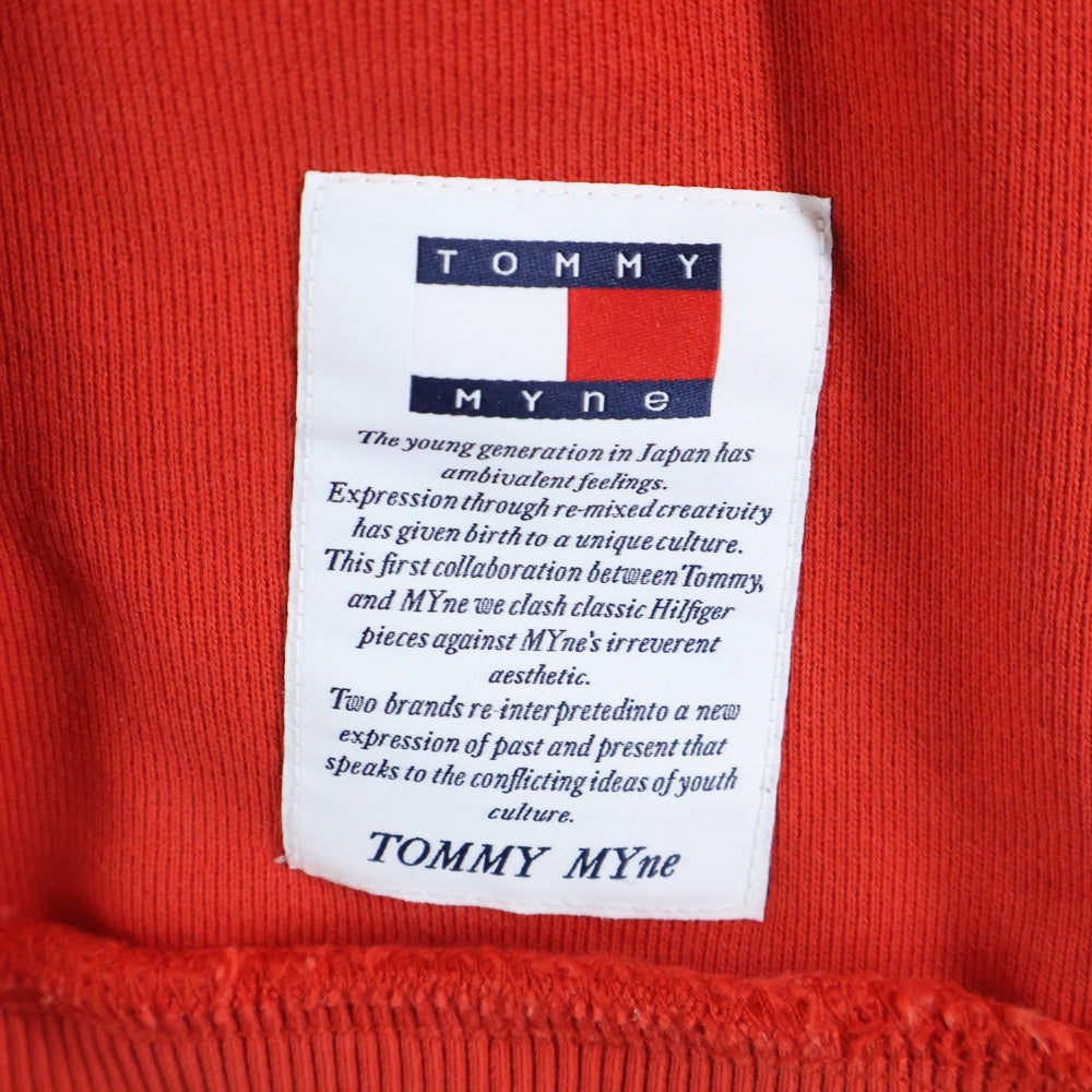 TOMMY HILFIGER(トミーヒルフィガー) ×MYne マイン フロントロゴ プルオーバースウェットパーカー レッド DM15828