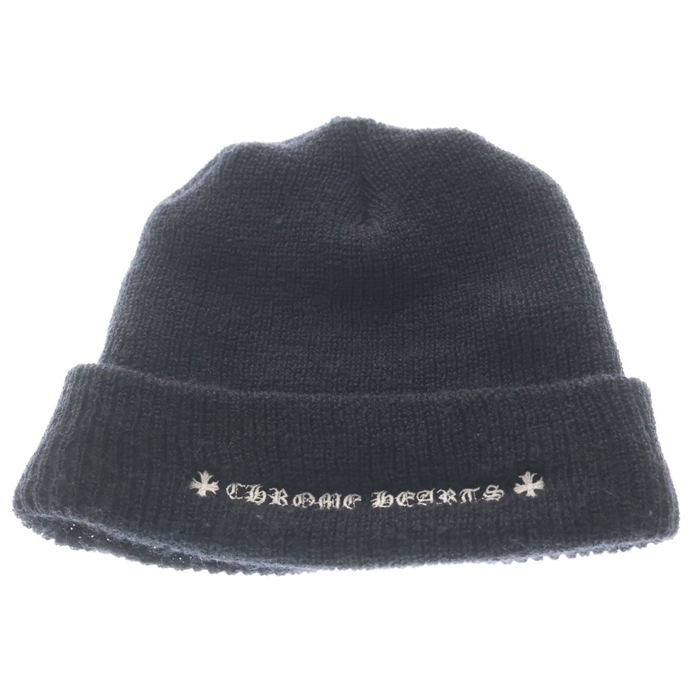 CHROME HEARTS(クロムハーツ) WOOL WATCH CAP ウールワッチキャップ CHプラス刺繍ビーニー ニットキャップ 帽子 ブラック