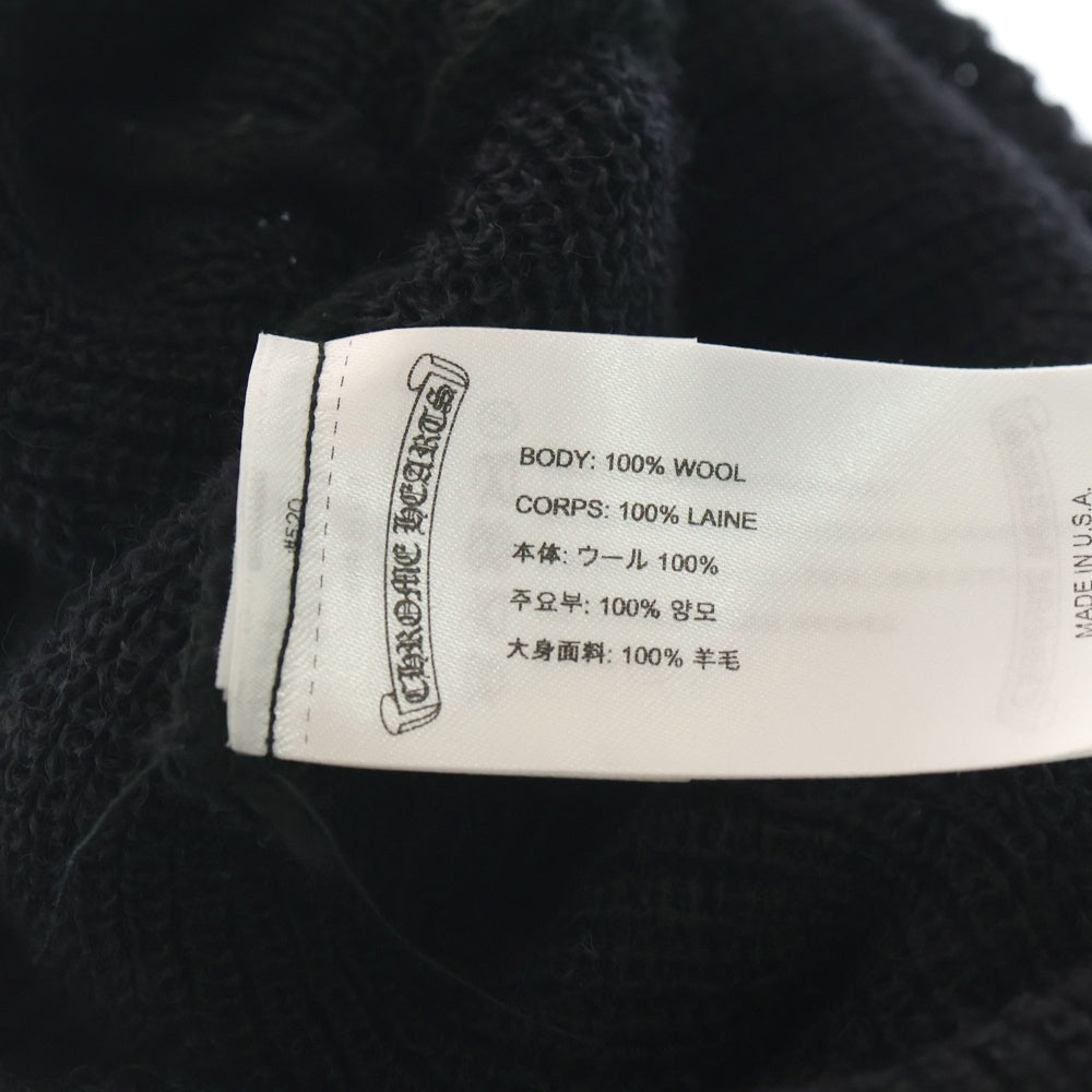 CHROME HEARTS(クロムハーツ) WOOL WATCH CAP ウールワッチキャップ CHプラス刺繍ビーニー ニットキャップ 帽子 ブラック