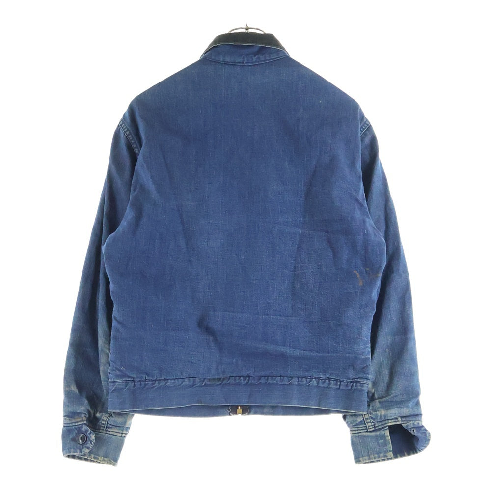 VINTAGE(ヴィンテージ) 40s アールデコTALONジップ コーデュロイロイ切替ブランケットジップデニムジャケット インディゴ