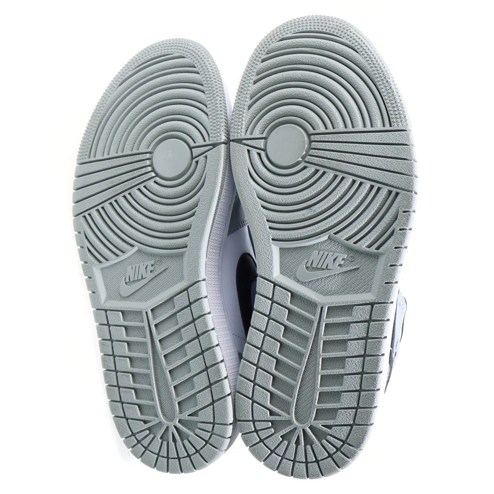 NIKE(ナイキ) GS Air Jordan 1 Mid Light Smoke Grey/Black/White エアジョーダン1 ミッドカット スニーカー ホワイト/グレー 554725-092