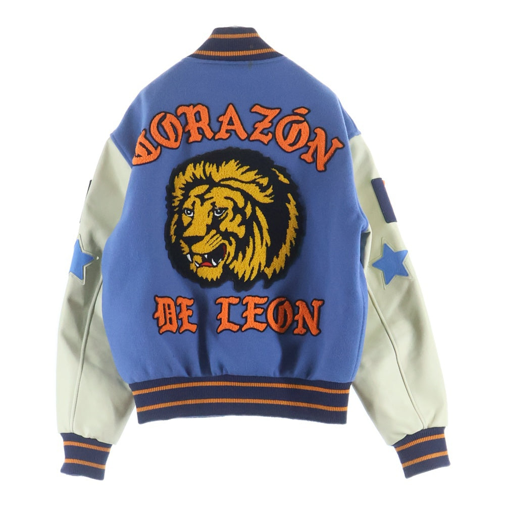 AWAKE NY(アウェイク ニューヨーク) Corazon Varsity Jacket バーシティジャケット ライトブルー/ホワイト