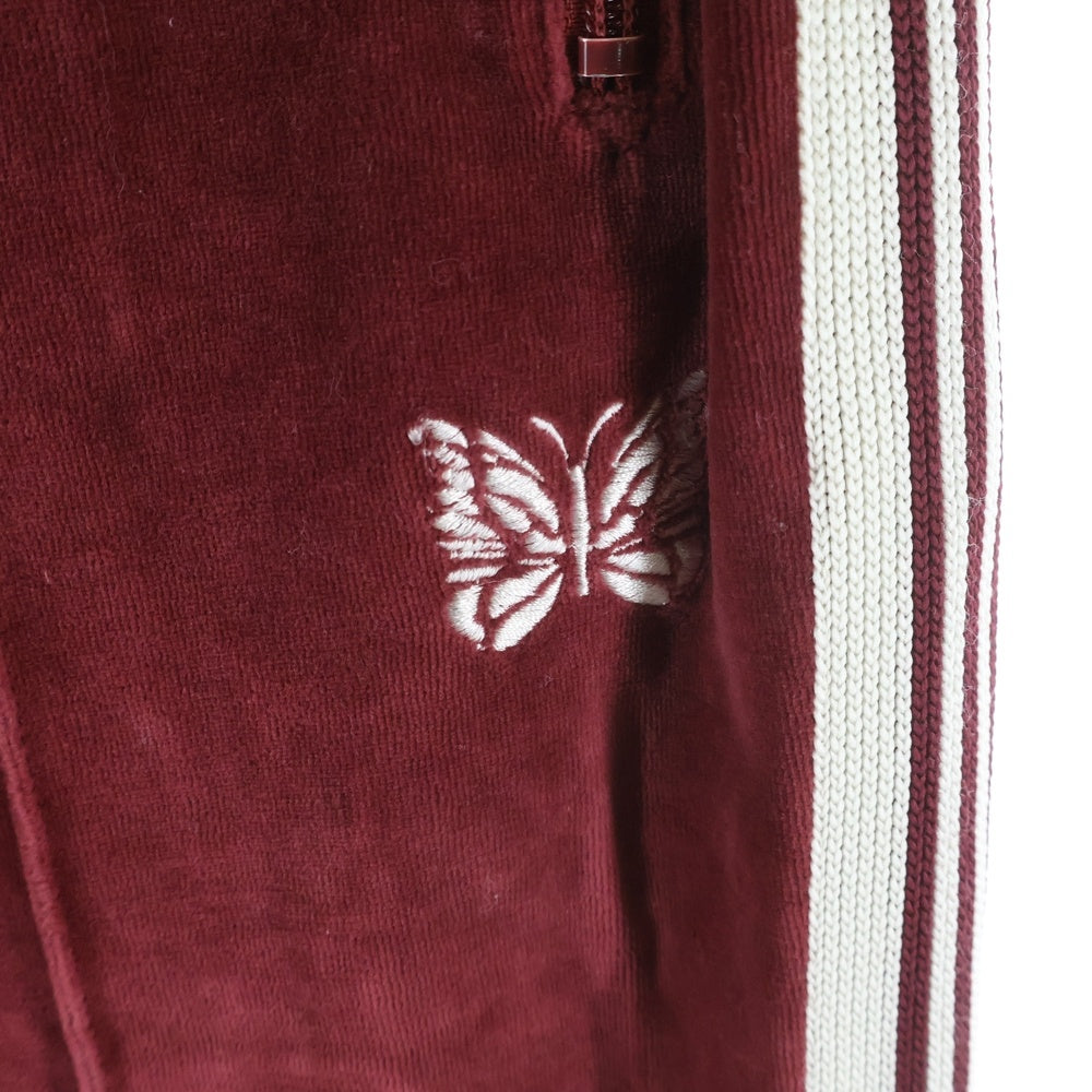 Needles(ニードルス) NARROW TRACK PANTS ベロア トラックパンツ ボルドー LQ479