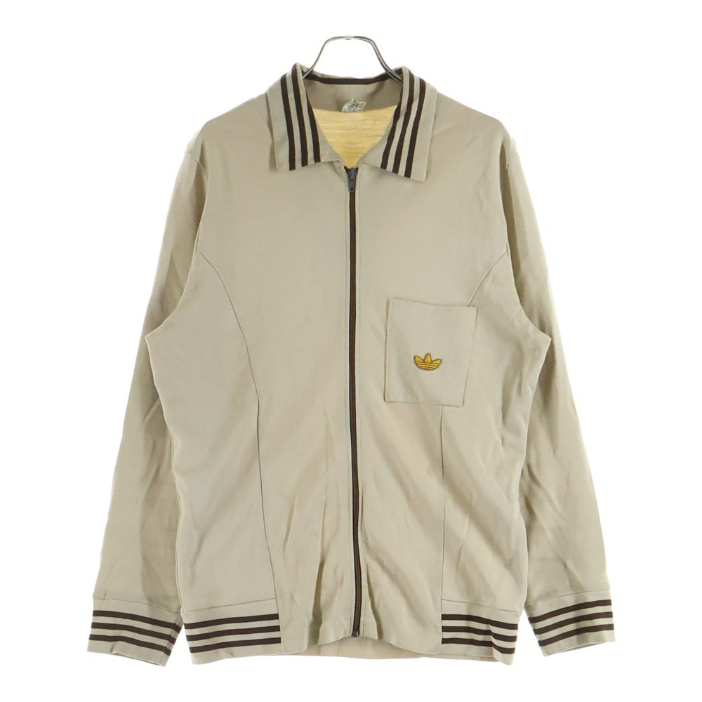 adidas(アディダス) 70s VINTAGE ヴィンテージ トラックジャケット トレフォイルロゴ刺繍 西ドイツ製 ジャージ ベージュ