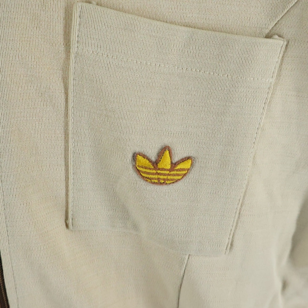 adidas(アディダス) 70s VINTAGE ヴィンテージ トラックジャケット トレフォイルロゴ刺繍 西ドイツ製 ジャージ ベージュ
